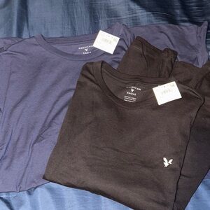Men’s XXXL American Eagle Outfitters Short Sleeve Tees - BUNDLE Navy & Black
